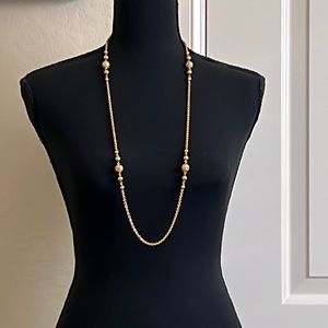 Vintage Natori gold pearl and crystal necklace